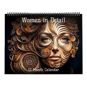 Vrouwen in detail 12-maandenkalender (gesplitste p kalender