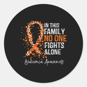Vrouwen in deze familie vecht alleen Shirt leukemi Ronde Sticker