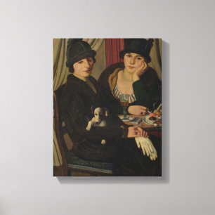 Vrouwen in een cafe, c.1924 canvas afdruk