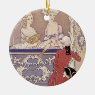 Vrouwen in een theaterdoos, illustratie van 'Les L Keramisch Ornament