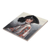 Vrouwen in geborduurde Blouse Tegeltje (Zijkant)