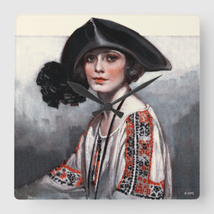 Vrouwen in geborduurde Blouse Vierkante Klok