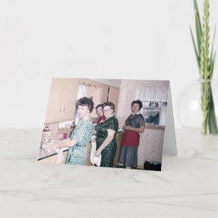 Vrouwen in het Retro Wenskaart van de Keuken Kaart