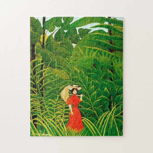 Vrouwen in het rood in het bos door Henri Rousseau Legpuzzel (Verticaal)