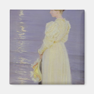 Vrouwen in het Wit op een strand, 1893 Magneet