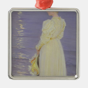 Vrouwen in het Wit op een strand, 1893 Metalen Ornament