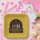 Vrouwen in leiderschap papieren bordje (Feest)