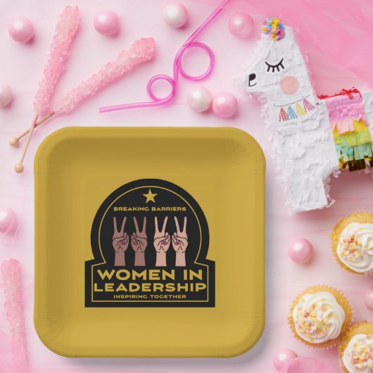 Vrouwen in leiderschap papieren bordje (Feest)