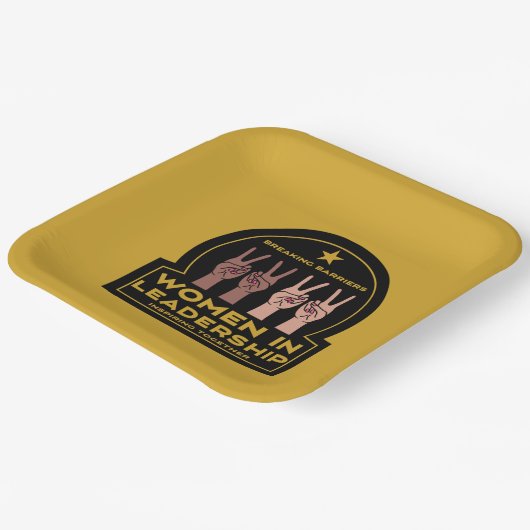 Vrouwen in leiderschap papieren bordje (Gebogen)