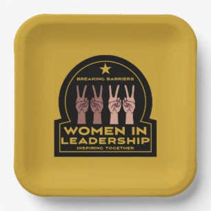 Vrouwen in leiderschap papieren bordje