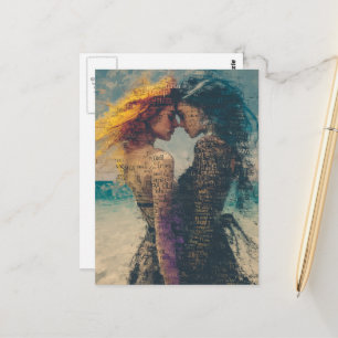 Vrouwen in liefde briefkaart