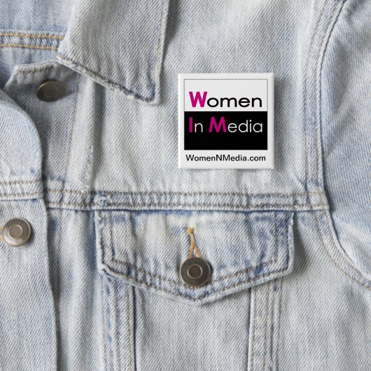 Vrouwen in Media Pin Vierkante Button 5,1 Cm (In situ)