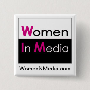 Vrouwen in Media Pin Vierkante Button 5,1 Cm