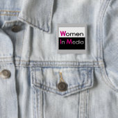Vrouwen in Media Pin Vierkante Button 5,1 Cm (In situ)