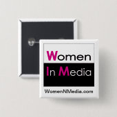 Vrouwen in Media Pin Vierkante Button 5,1 Cm (Voorkant /achterkant)