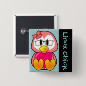 Vrouwen in open-source computertechnologieën vierkante button 5,1 cm (Voorkant /achterkant)