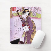 Vrouwen in Paarse  Japanse kunst Mousepad Muismat (Met muis)