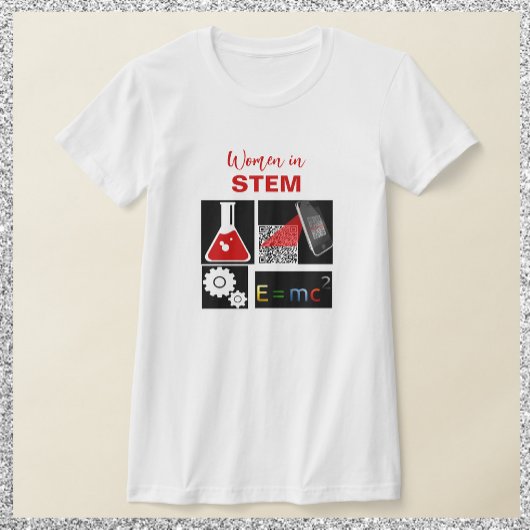 Vrouwen in Stem Black en Red T-shirt