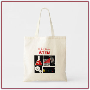 Vrouwen in Stem Black en Red Tote Bag