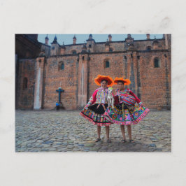 Vrouwen in traditionele kleding, Cusco, Peru Briefkaart
