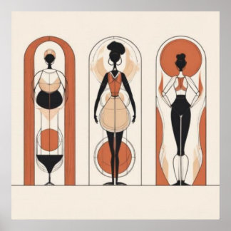 Vrouwen in Vorm — Geometrische Vrouwelijke Muurkun Poster