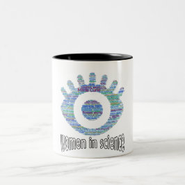 Vrouwen in Wetenschap Meisjes Eye Woord Fill Desig Tweekleurige Koffiemok