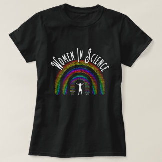 Vrouwen in Wetenschap Regenboog Word Fill Design T-shirt