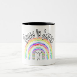 Vrouwen in Wetenschap Regenboog Word Fill Design Tweekleurige Koffiemok