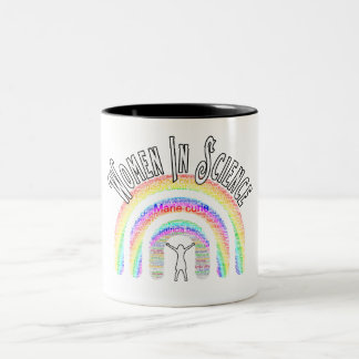 Vrouwen in Wetenschap Regenboog Word Fill Design Tweekleurige Koffiemok