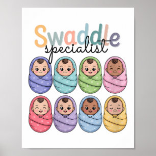 Vrouwen inbakeren specialist Schattigee arbeid en Poster