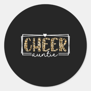 Vrouwen Juichen Tante Leopard Cheerleader Tante Mo Ronde Sticker