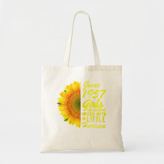 Vrouwen June Girls 1957 Sunflower 65th Birthday Gi Tote Bag