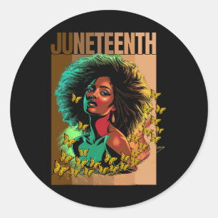 Vrouwen Juneteenth is mijn Onafhankelijkheidsdag B Ronde Sticker