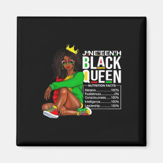 Vrouwen Juneteenth Zwarte Koningin Voedingsfeiten Magneet