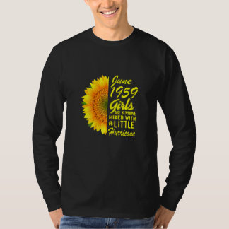 Vrouwen Juni Meisjes 1959 Zonnebloem 63e Verjaarda T-shirt