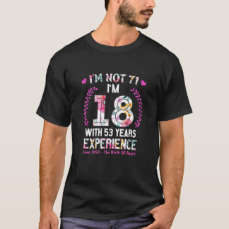 Vrouwen Junilistan 1950 71 Birthday 71 Years Old I T-shirt