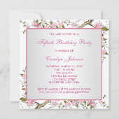 Vrouwen Kersenbloesem Verjaardagsfeest Kaart (Achterkant)