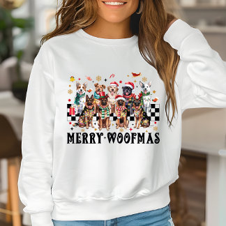 Vrouwen Kerst Sweatshirts Hond Mama Woofmas Trui