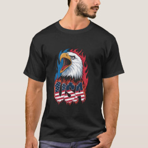 Vrouwen Kinder Adelaar Vlag Amerikaanse Mannen Pat T-shirt