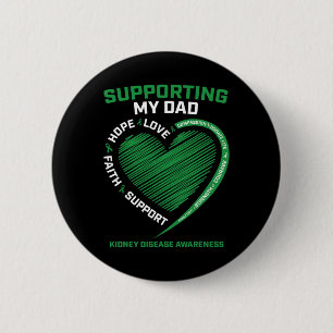 Vrouwen Kinder Vader Papa Nierziekte Awareness GIF Ronde Button 5,7 Cm