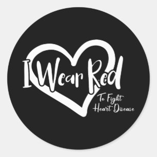 Vrouwen kostuum aka roze gaat rood voor hart gezon ronde sticker