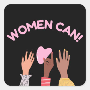 Vrouwen kunnen feministisch zijn vierkante sticker