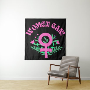 Vrouwen kunnen feministisch zijn wandkleed