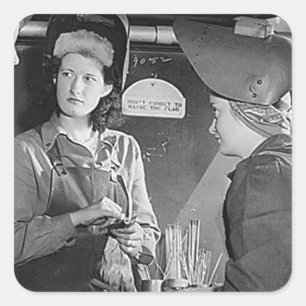 Vrouwen Lassers Vierkante Sticker