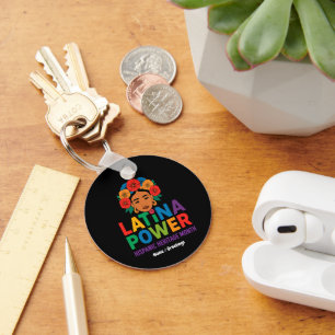 Vrouwen Latina Power Flowers Spaanse Maand Sleutelhanger