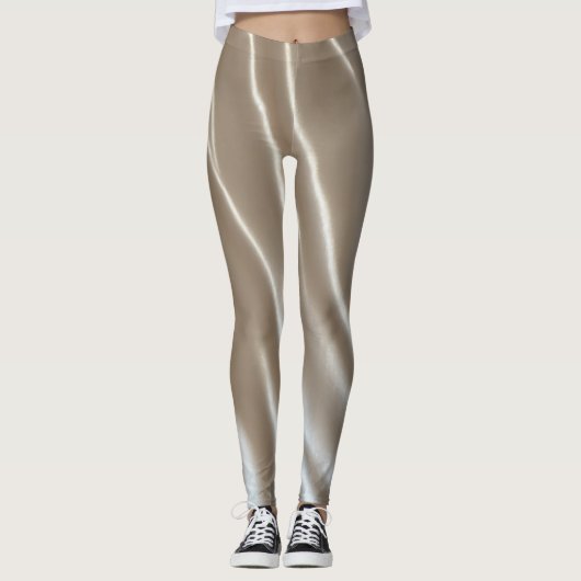 Vrouwen leggings glanzend wit chroom (Voorkant)