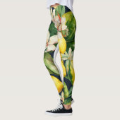 Vrouwen leggings in citroengeel en groen (Links)