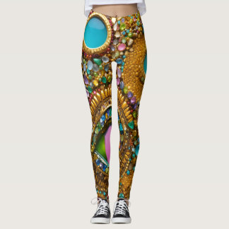 Vrouwen leggings met stenen en edelstenen