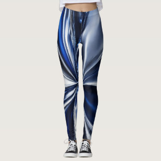 VROUWEN LEGGINGS METALLIC DONKERBLAUW