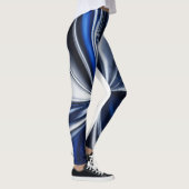 VROUWEN LEGGINGS METALLIC DONKERBLAUW (Rechts)